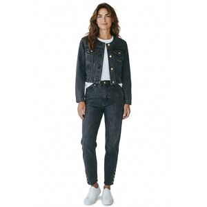 Vintage Jordache Gold Black Denim Set Cropped Jacket High‎ Waist Jeans 2pc S 5/6